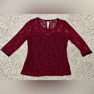 Versona Burgundy Lace Blouse